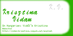 krisztina vidam business card